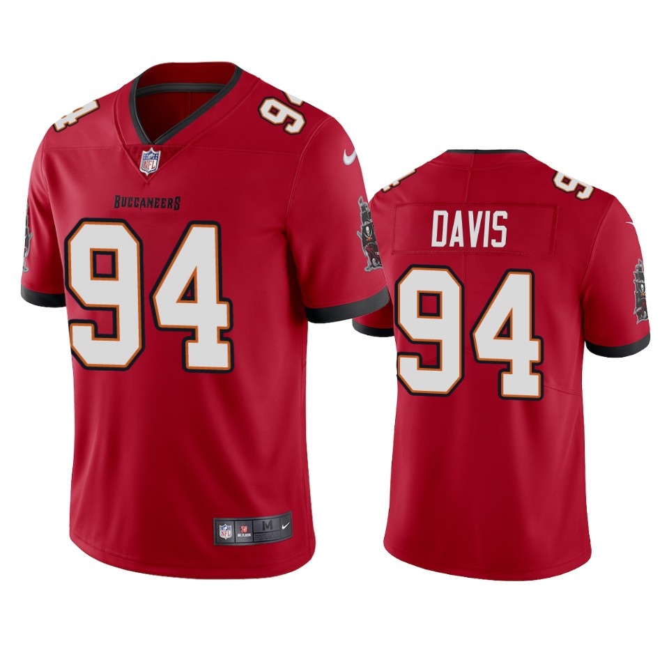 Tampa Bay Buccaneers Men Nike NFL  #94  Khalil Davis Red Vapor Untouchable Limited Jersey